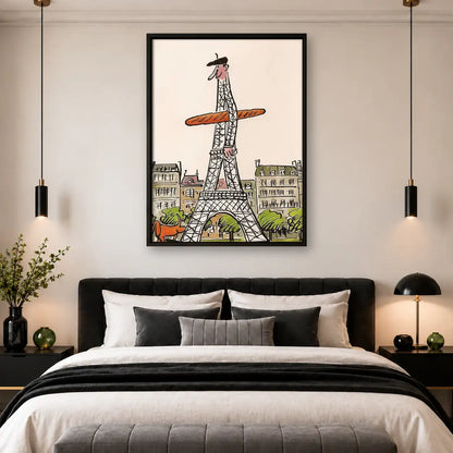 Whimsical Animals at Eiffel Tower Wall Art 4