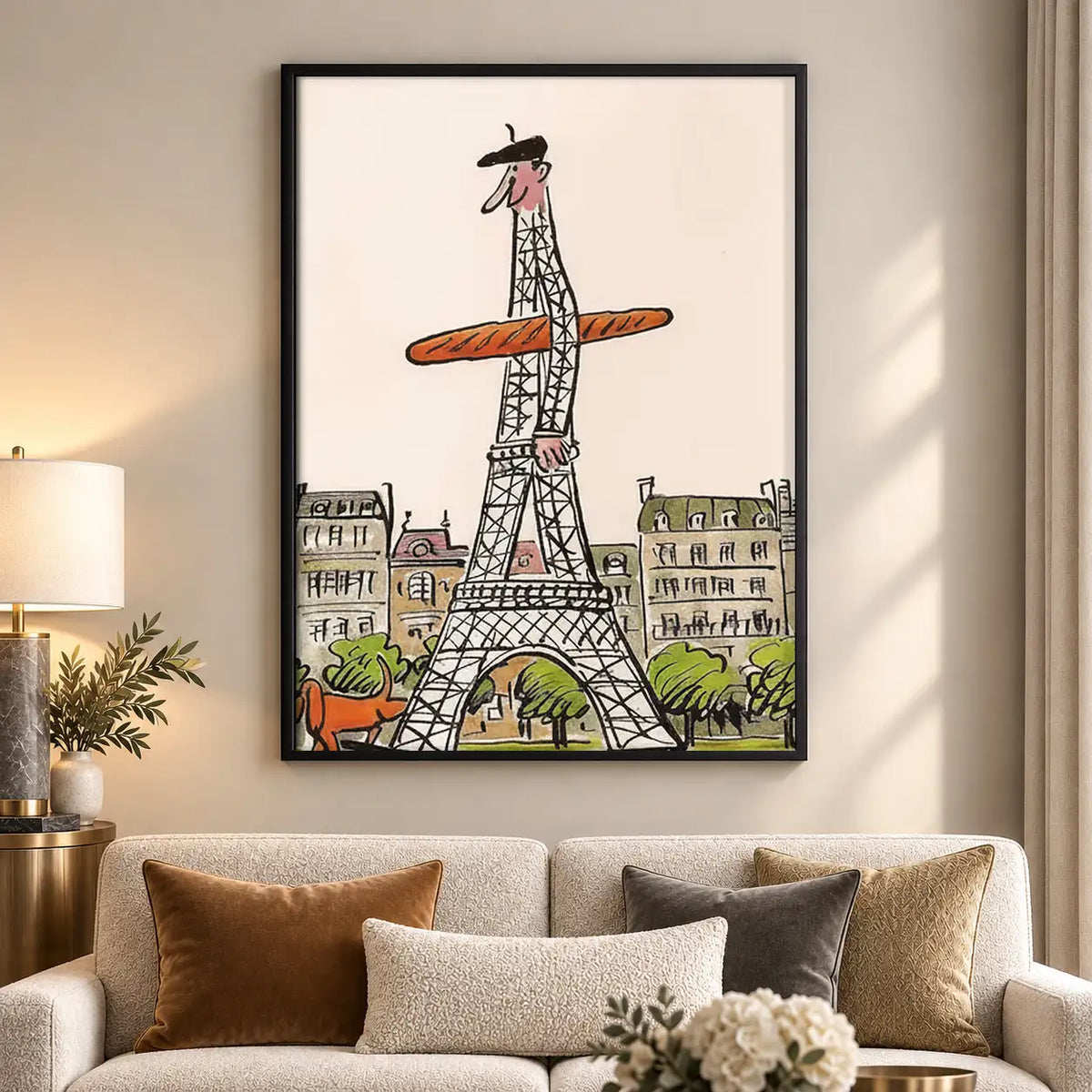 Whimsical Animals at Eiffel Tower Wall Art 5