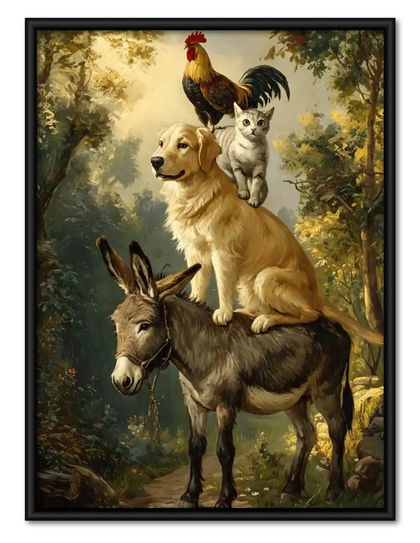 Whimsical Farm Animal Stack Wall Art