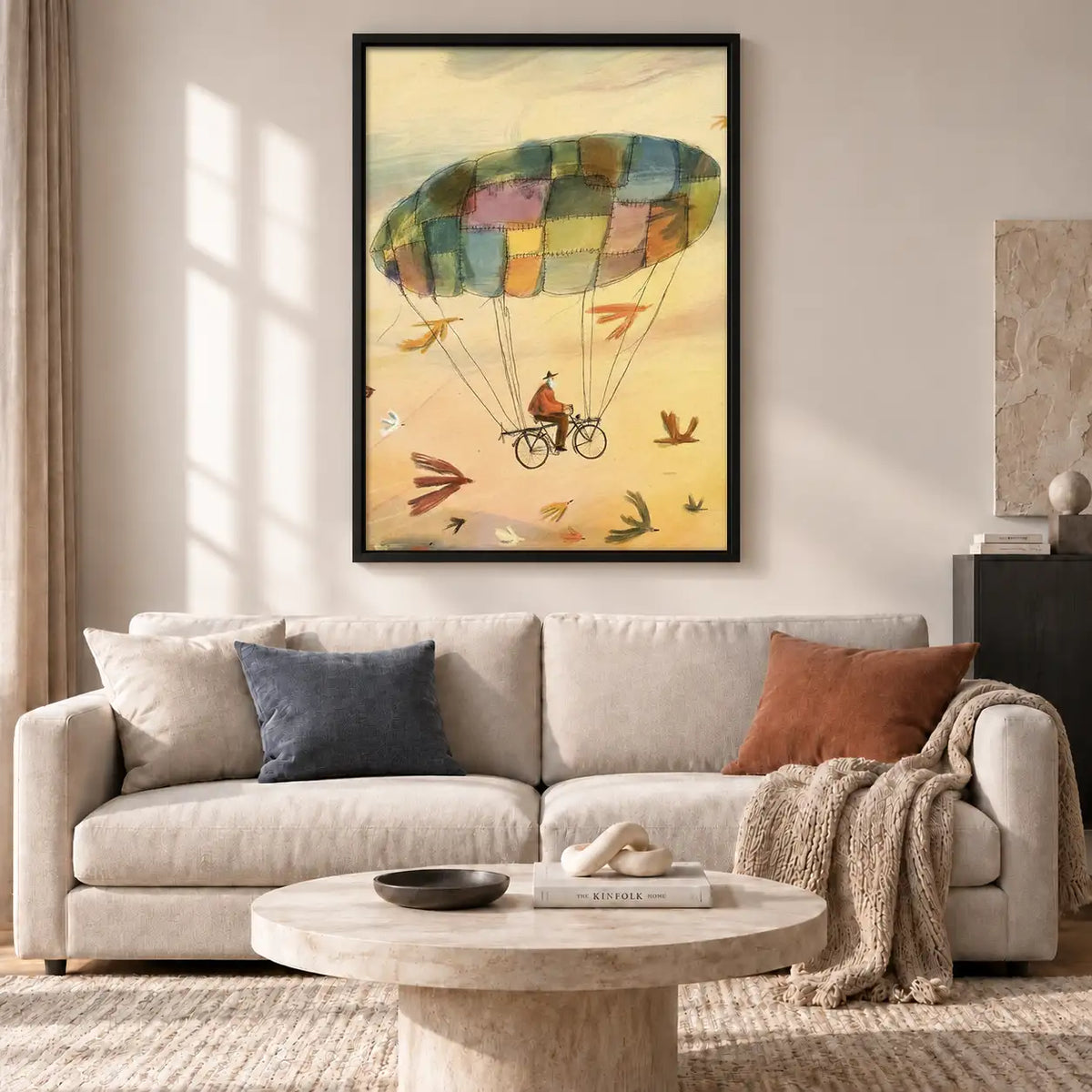 Whimsical Flying Patchwork Balloon Wall Art 2