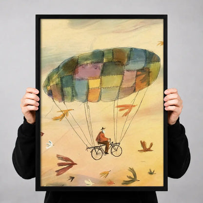 Whimsical Flying Patchwork Balloon Wall Art 3