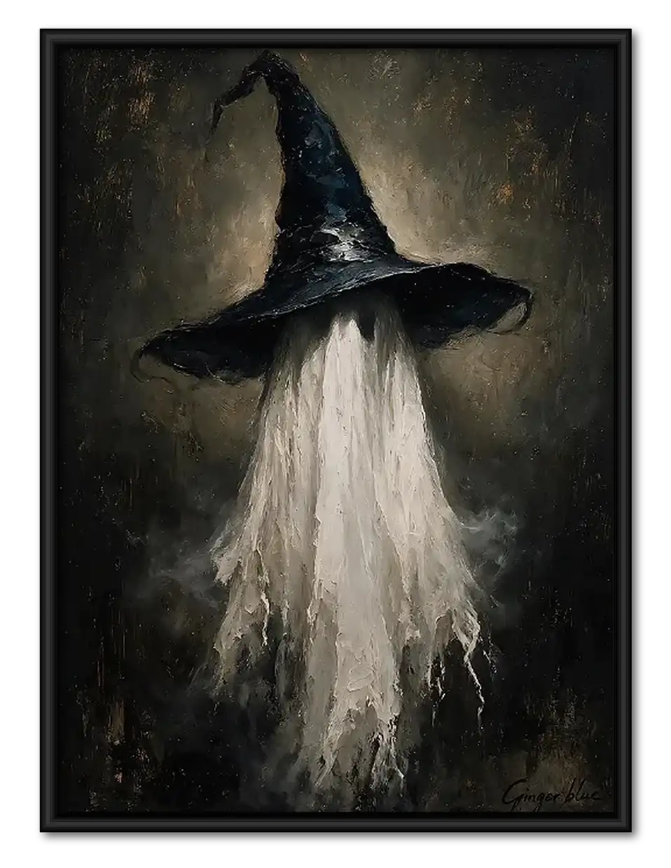 White Bearded Wizard in Black Hat Wall Art 1