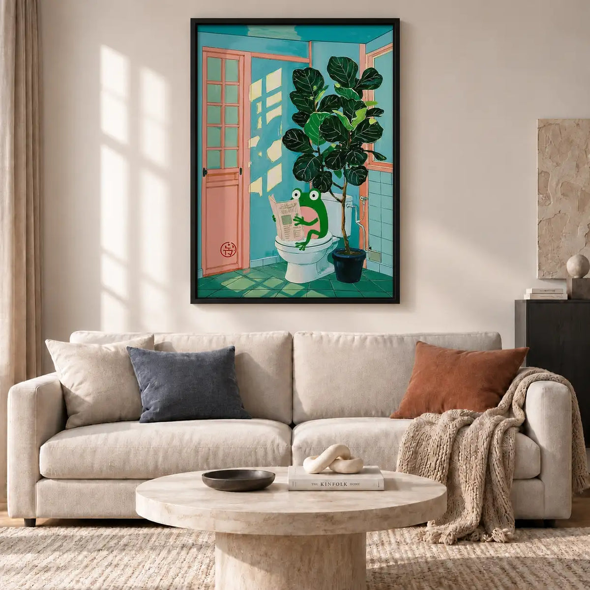 White Cat Among Indoor Plants Wall Art 2