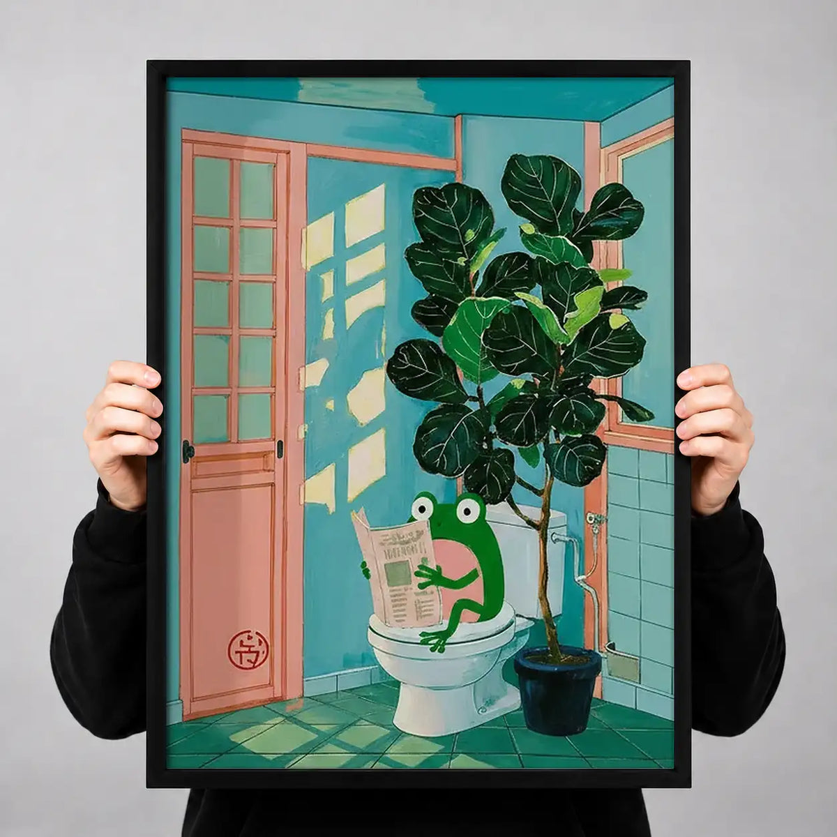 White Cat Among Indoor Plants Wall Art 3