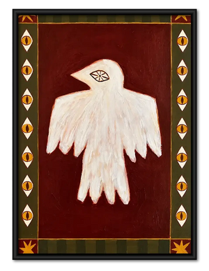 White Ghost Folk Art Poster Wall Art