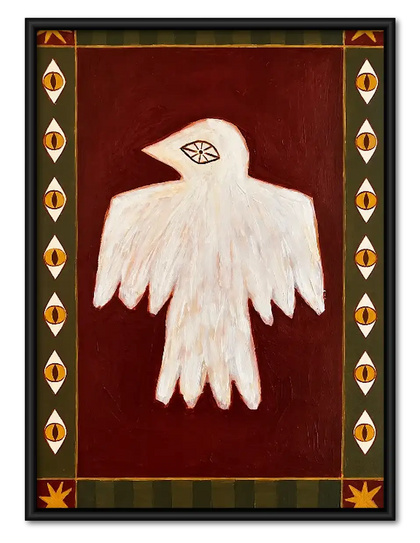 White Ghost Folk Art Poster Wall Art