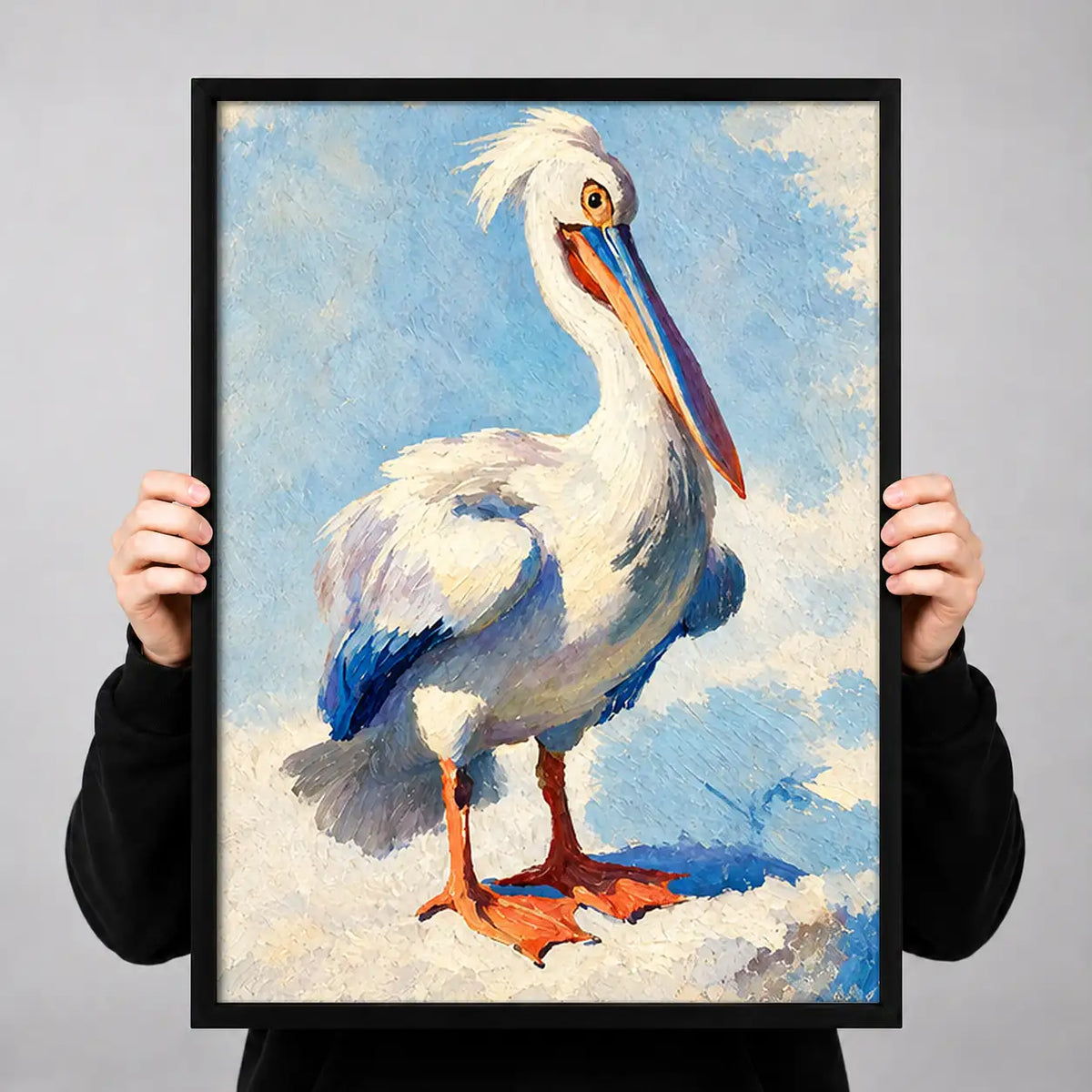 White Pelican Under Blue Sky Wall Art 3
