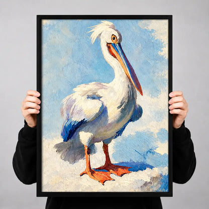 White Pelican Under Blue Sky Wall Art 3