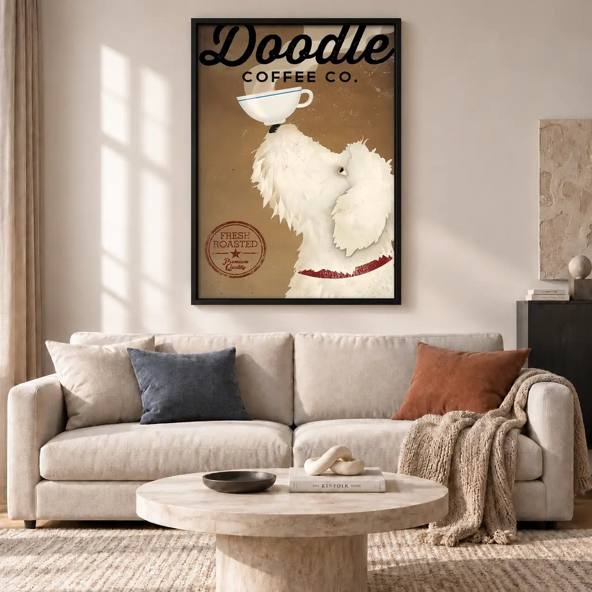 White Poodle Coffee Poster Wall Art 2