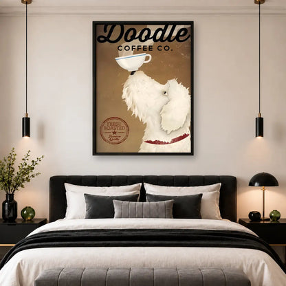 White Poodle Coffee Poster Wall Art 4