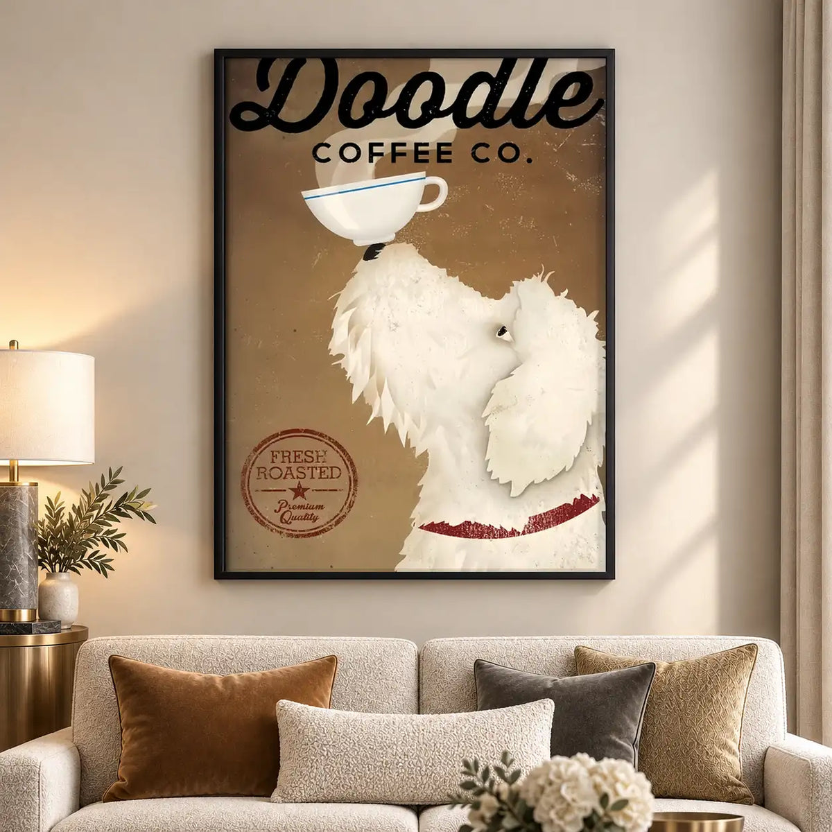 White Poodle Coffee Poster Wall Art 5