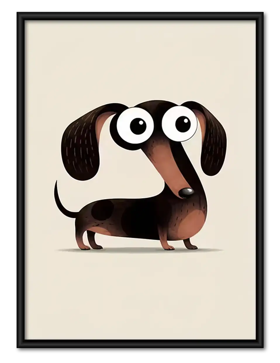 Wide-Eyed Dachshund Character Wall Art 1