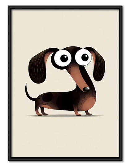 Wide-Eyed Dachshund Character Wall Art
