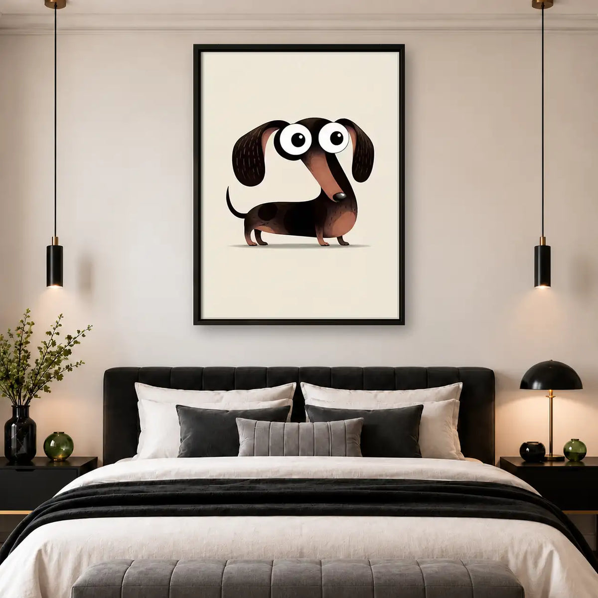 Wide-Eyed Dachshund Character Wall Art 4