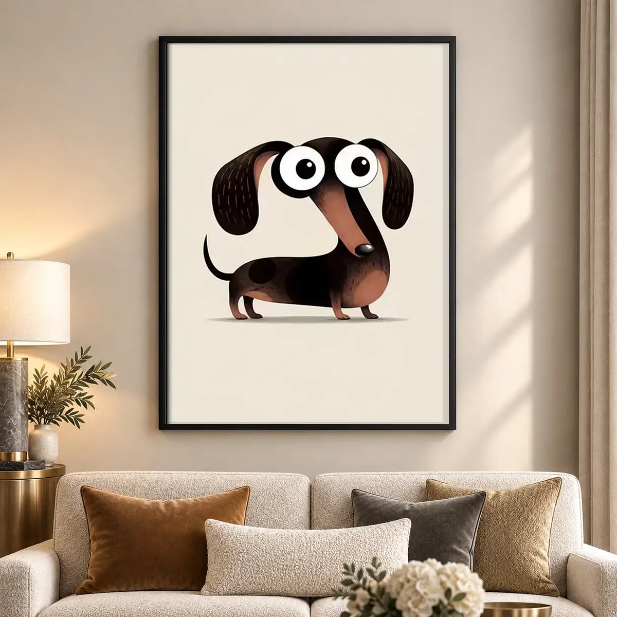 Wide-Eyed Dachshund Character Wall Art 5