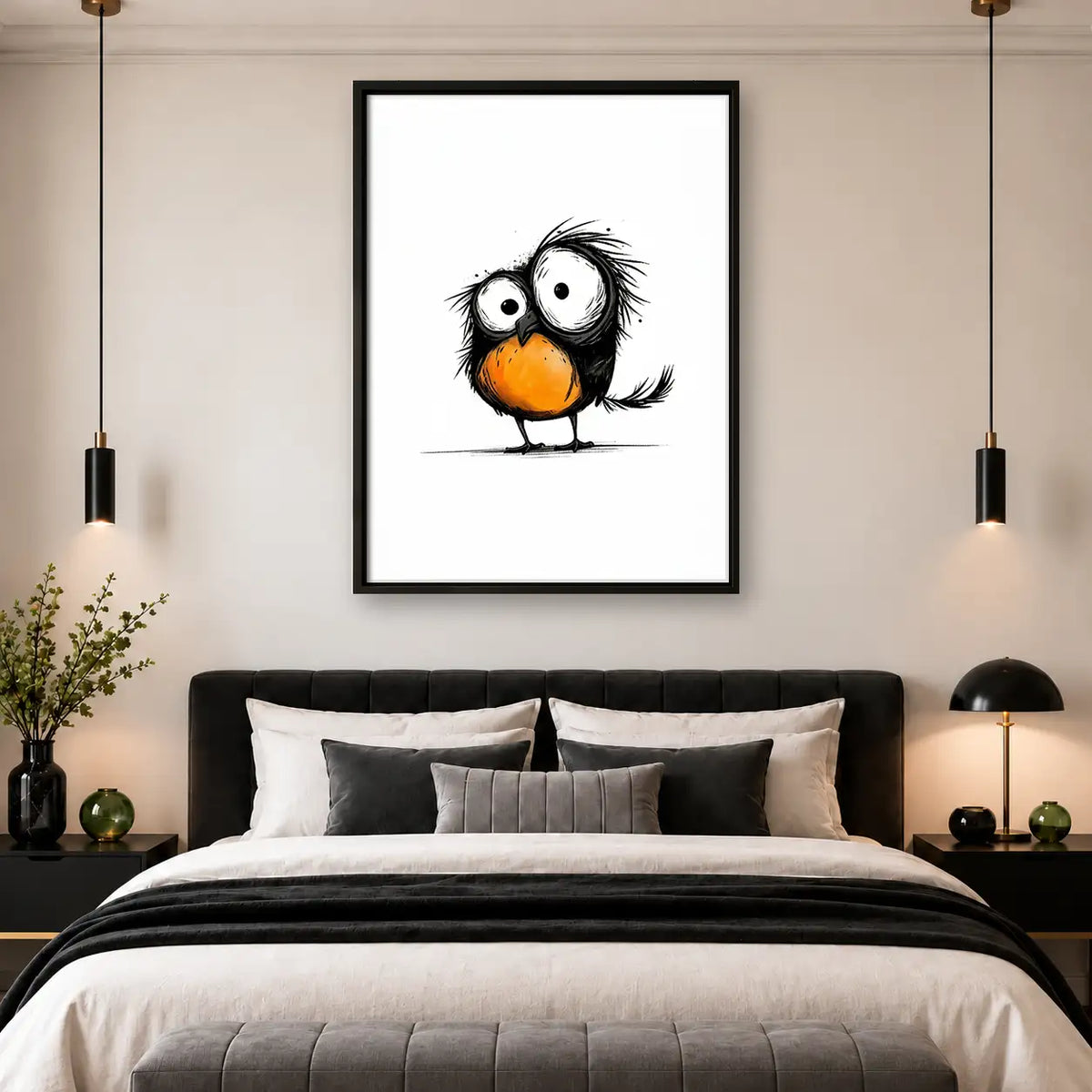 Wide Eyed Tiny Bird Wall Art 4