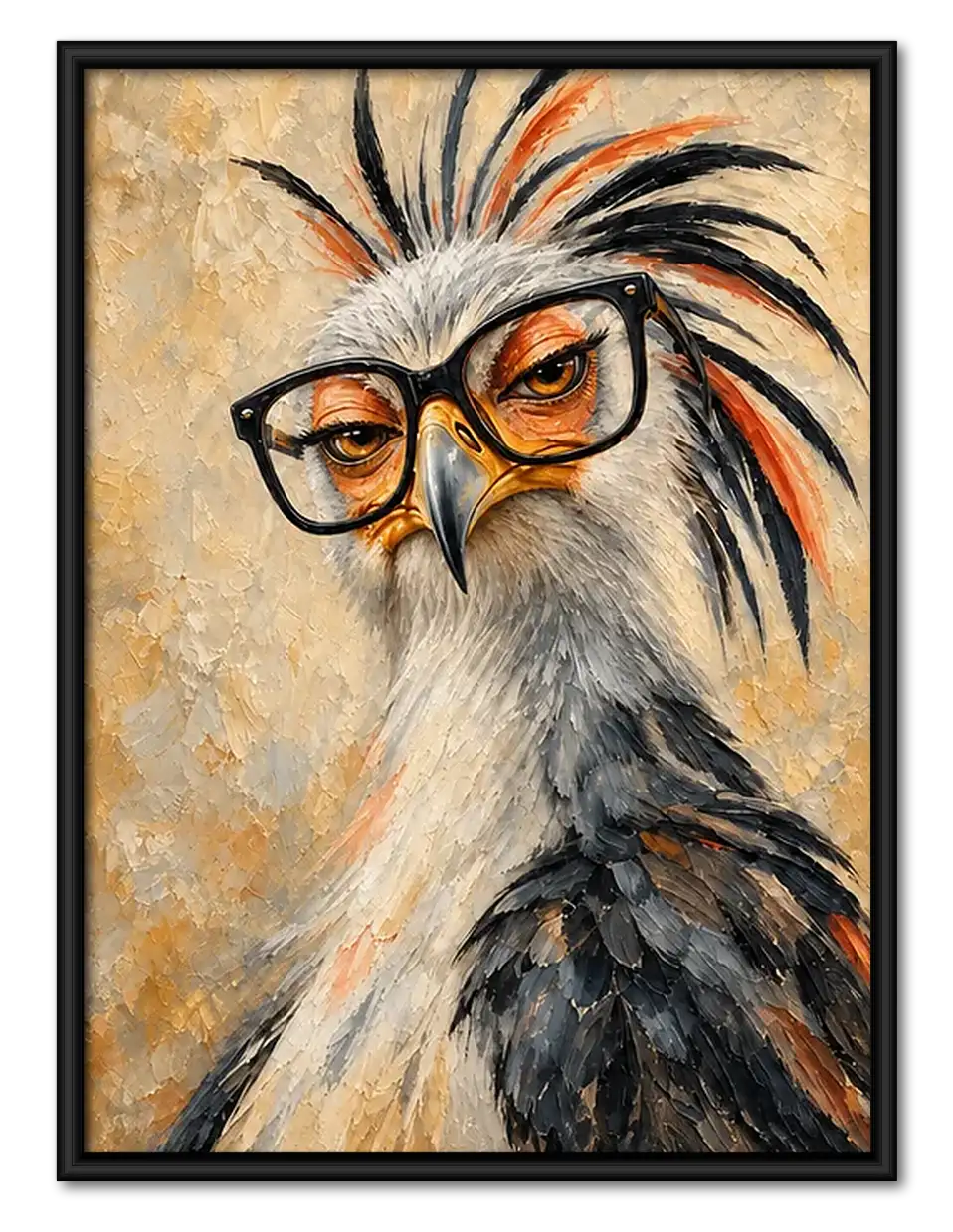 Wild Eyed Shaggy Bird Portrait Wall Art 1