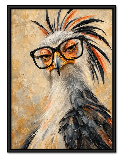 Wild Eyed Shaggy Bird Portrait Wall Art