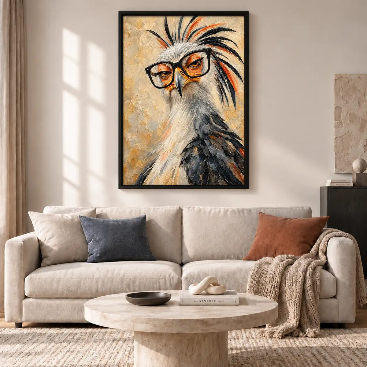 Wild Eyed Shaggy Bird Portrait Wall Art 2