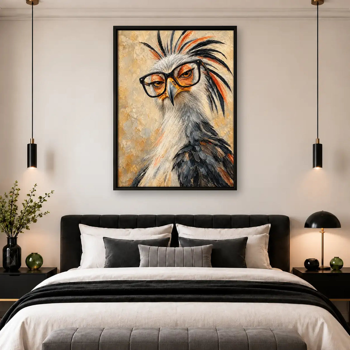 Wild Eyed Shaggy Bird Portrait Wall Art 4