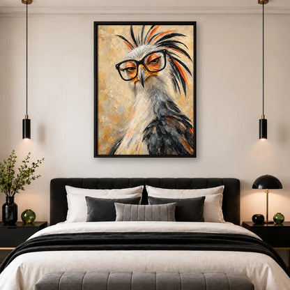 Wild Eyed Shaggy Bird Portrait Wall Art 4