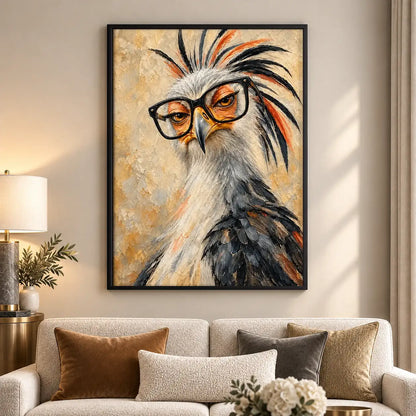 Wild Eyed Shaggy Bird Portrait Wall Art 5