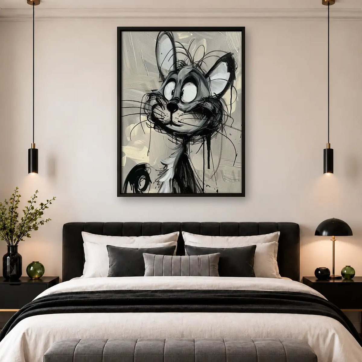 Wild Rabbit Ink Portrait Wall Art 4