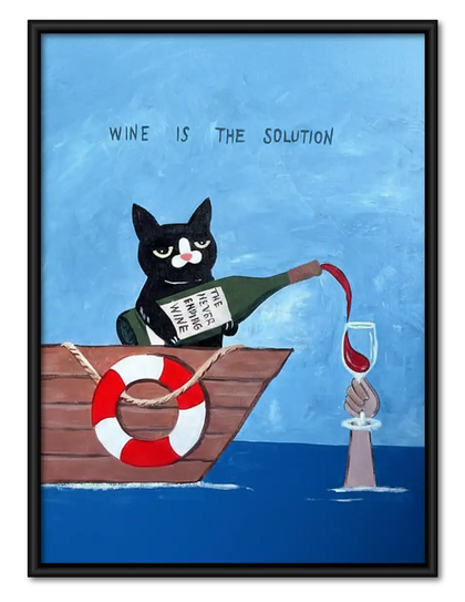 Wine of the South Black Cat Sailor Wall Art