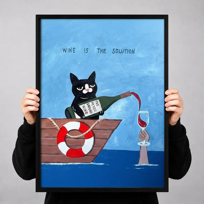 Wine of the South Black Cat Sailor Wall Art 3