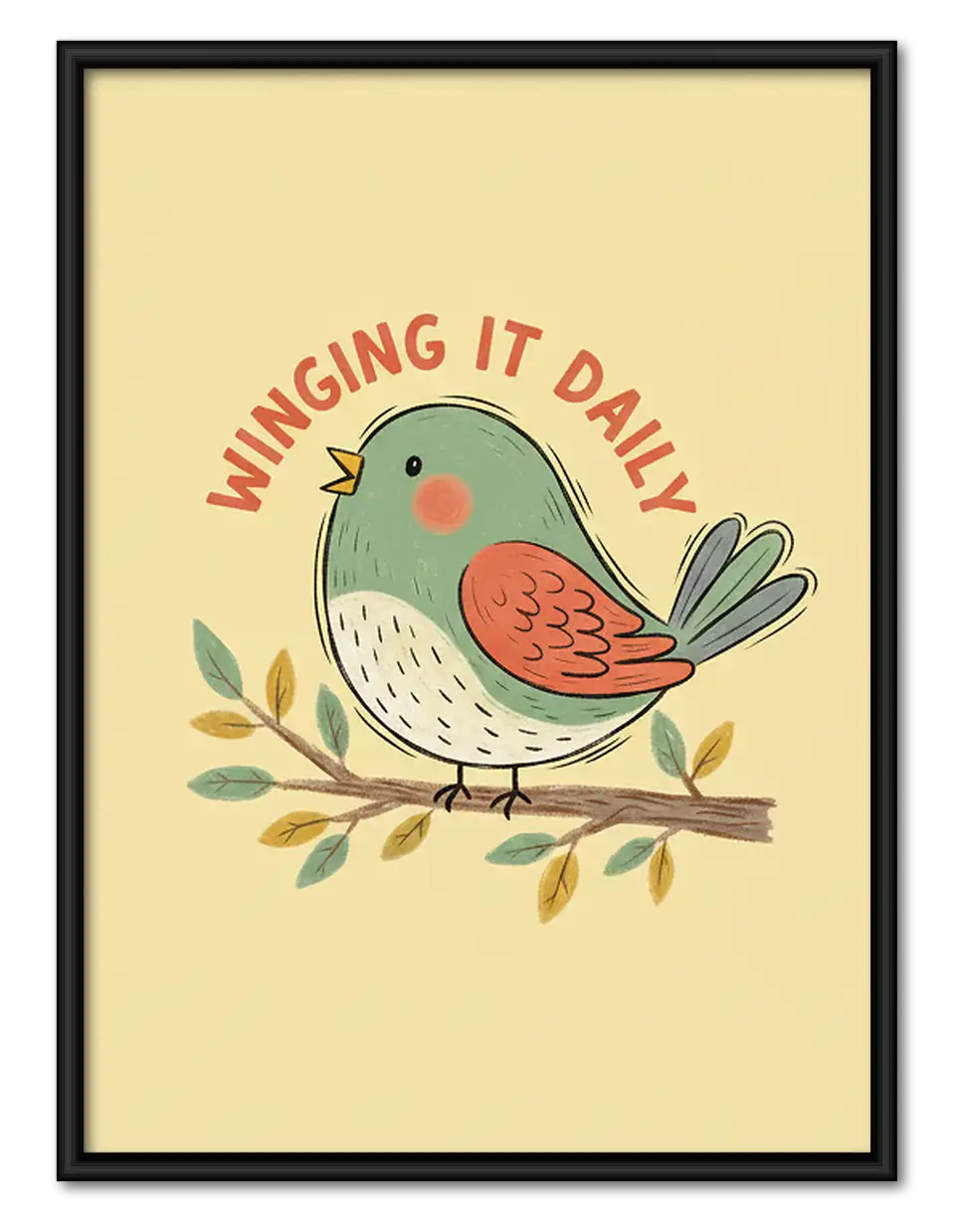 Winging It Daily Orange Bird Wall Art 1