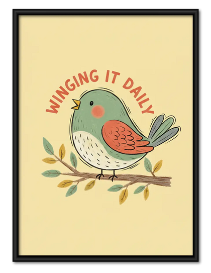 Winging It Daily Orange Bird Wall Art