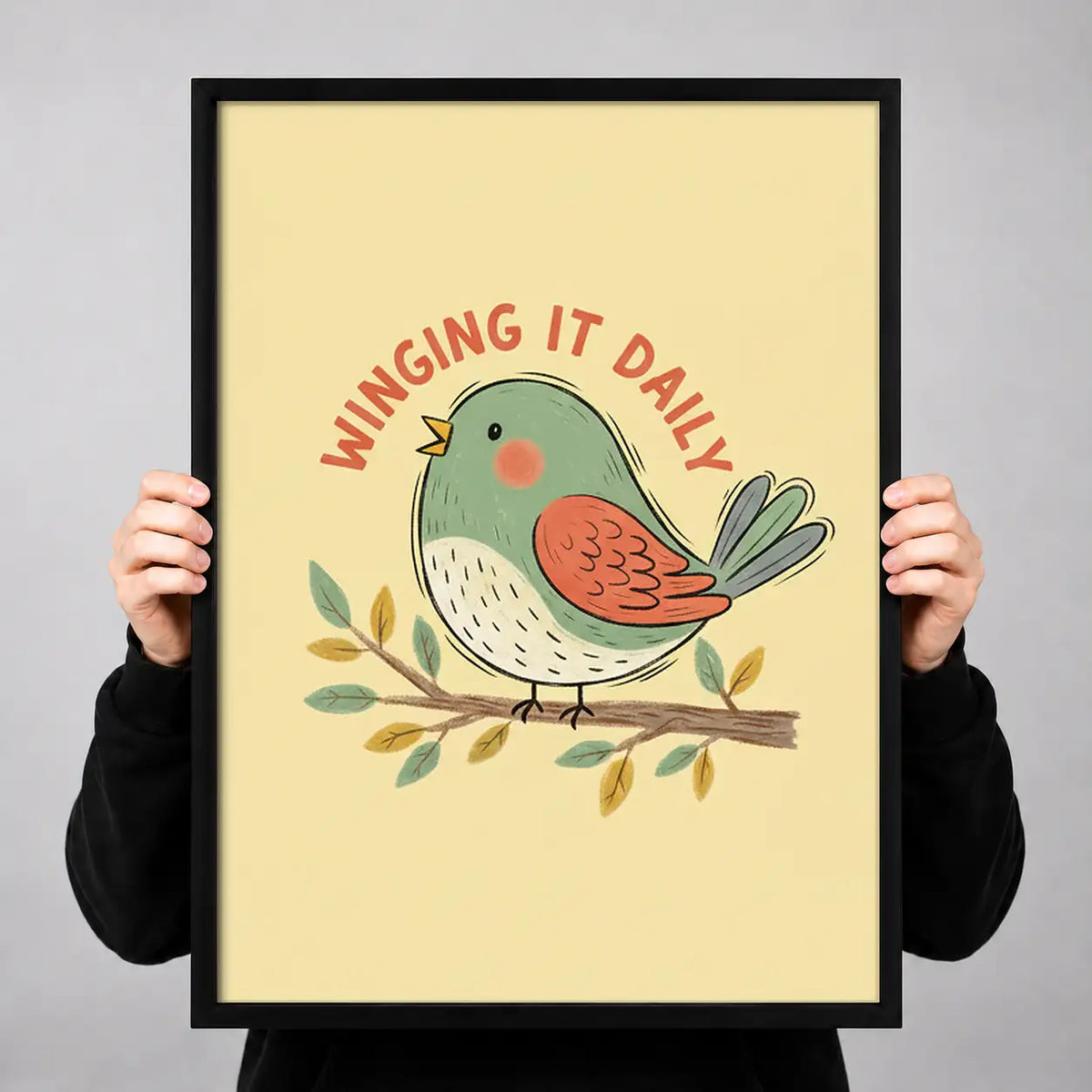 Winging It Daily Orange Bird Wall Art 3