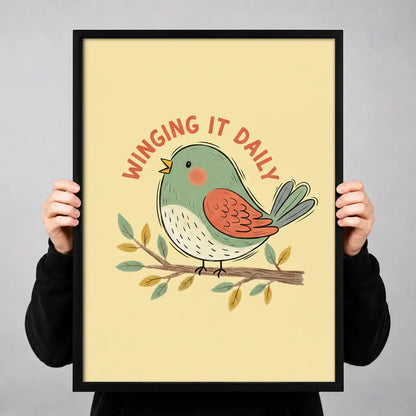 Winging It Daily Orange Bird Wall Art 3