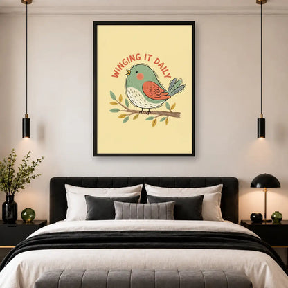 Winging It Daily Orange Bird Wall Art 4