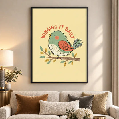 Winging It Daily Orange Bird Wall Art 5