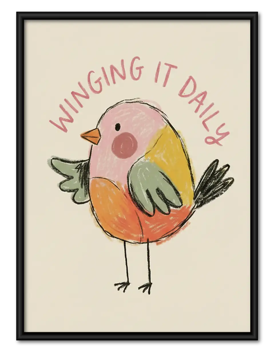 Winging It Daily Pink Bird Wall Art 1