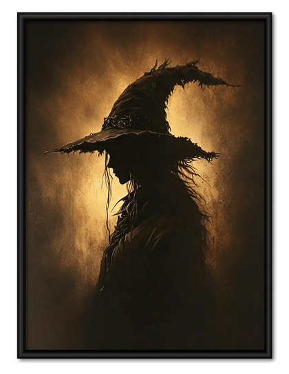 Witch Cat Wearing Pointed Hat Wall Art