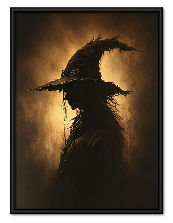 Witch Cat Wearing Pointed Hat Wall Art