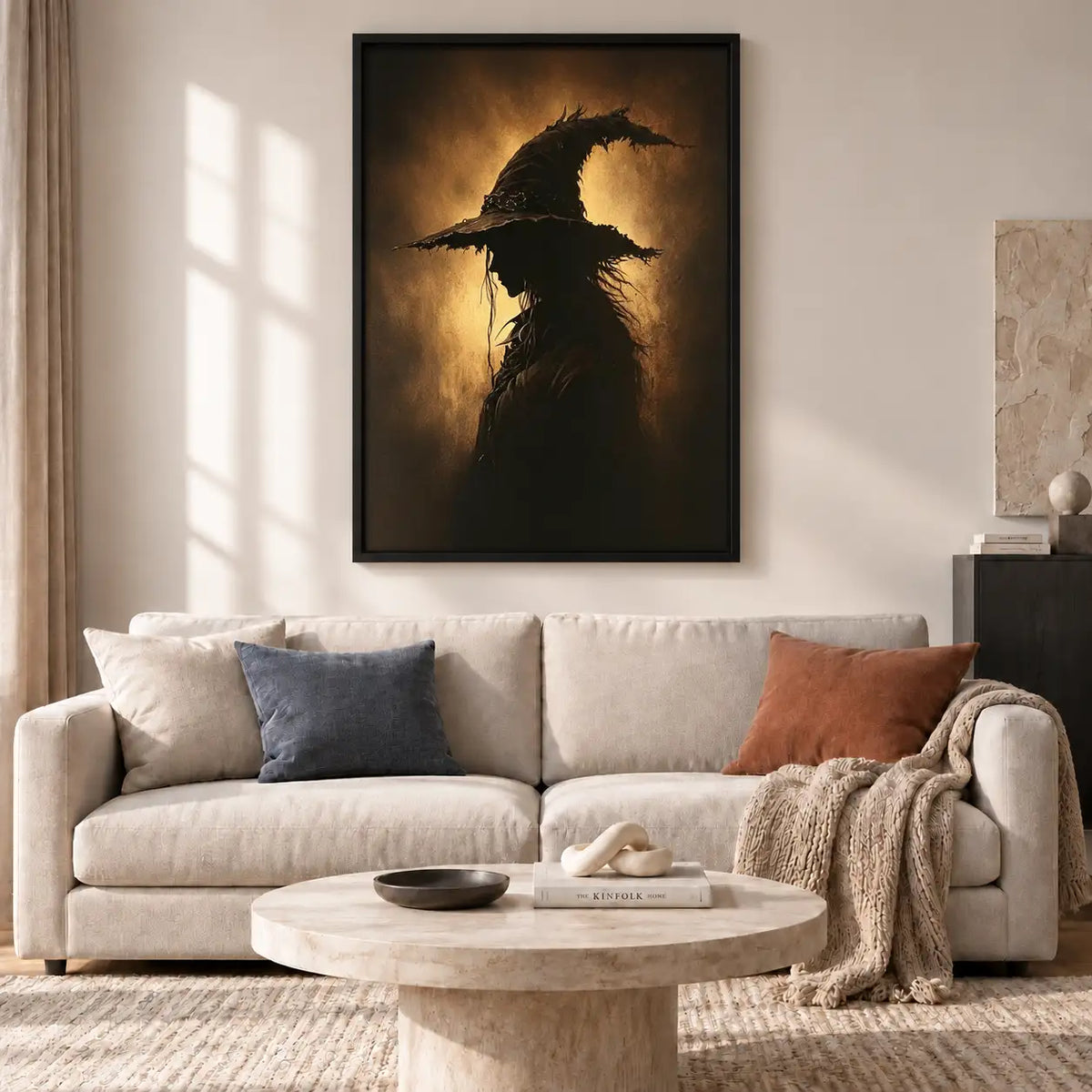 Witch Cat Wearing Pointed Hat Wall Art 2