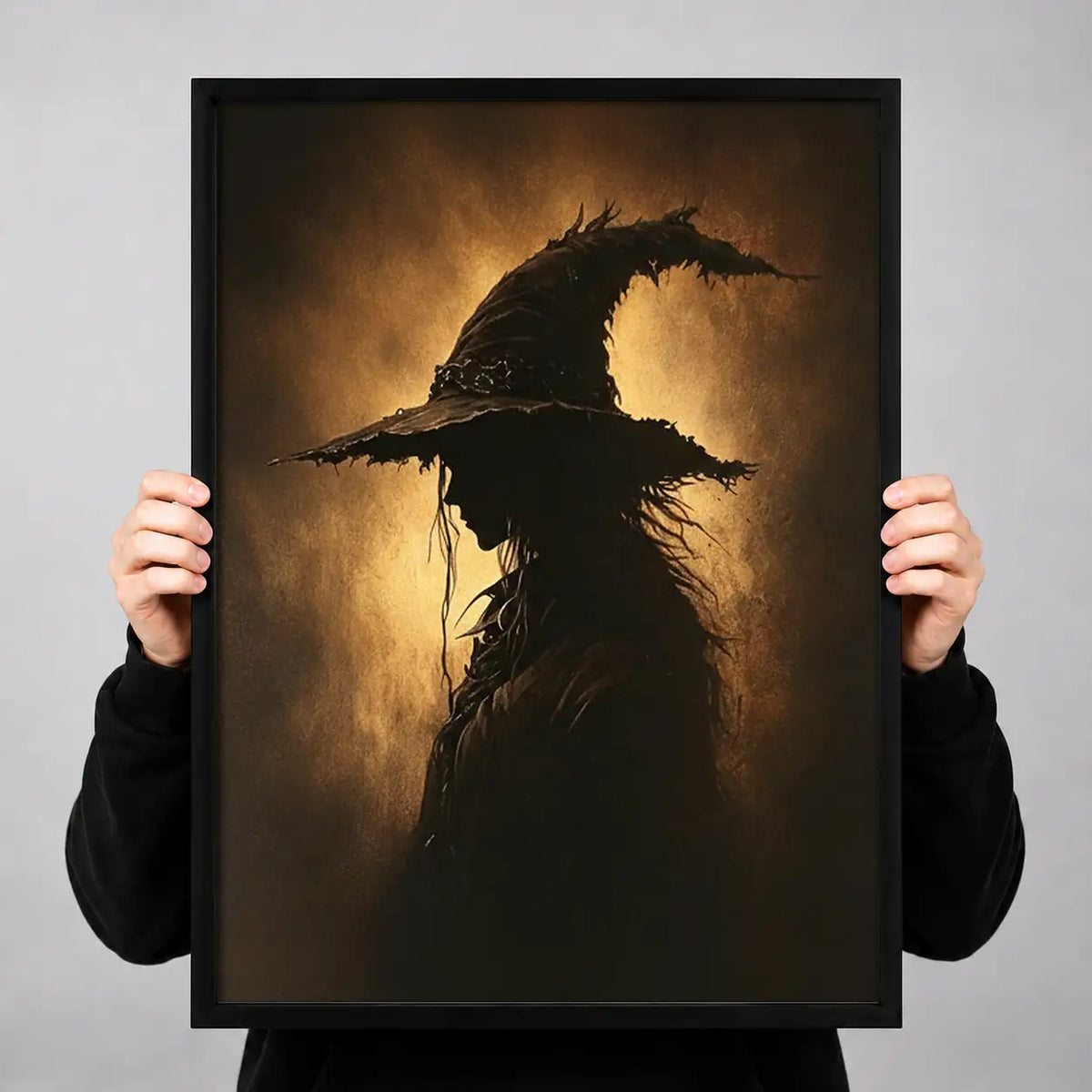 Witch Cat Wearing Pointed Hat Wall Art 3