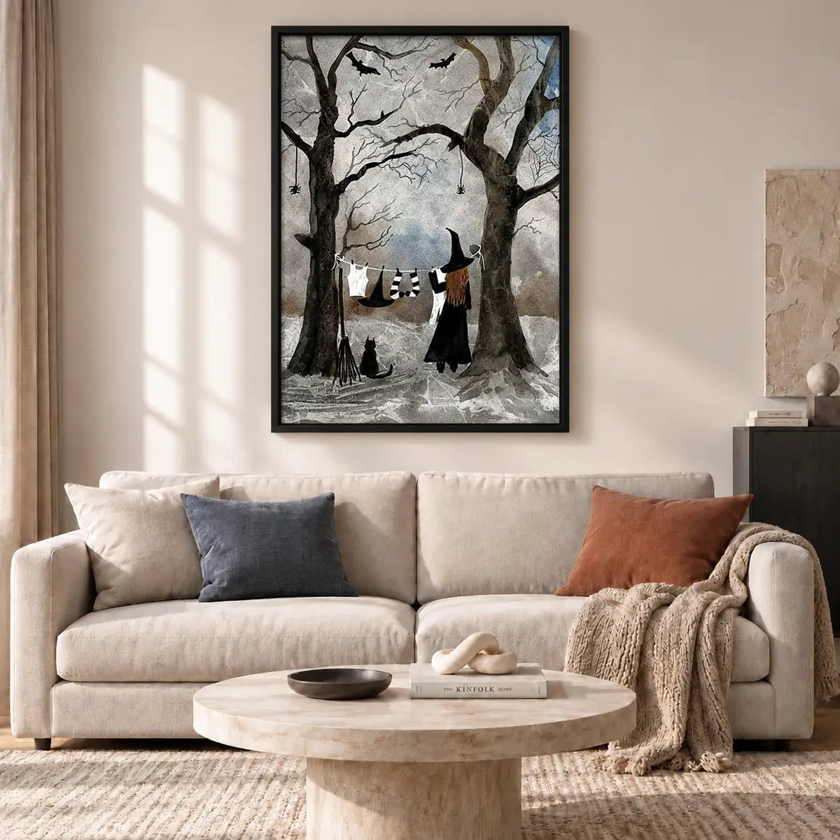 Witch Circle Ritual in Winter Forest Wall Art 2
