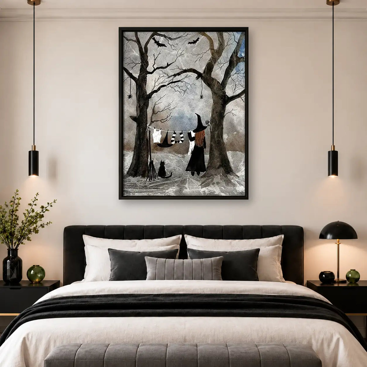 Witch Circle Ritual in Winter Forest Wall Art 4