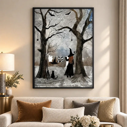 Witch Circle Ritual in Winter Forest Wall Art 5