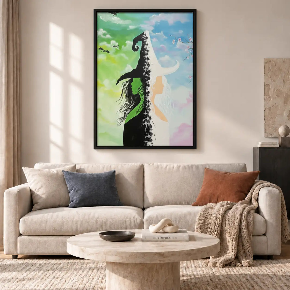 Witch Climbing a Tall Green Cliff Wall Art 2