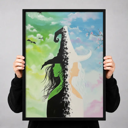 Witch Climbing a Tall Green Cliff Wall Art 3