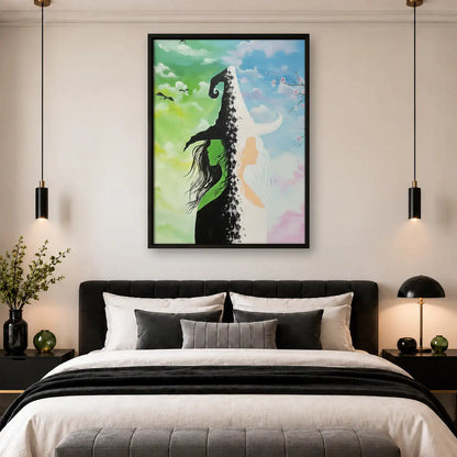 Witch Climbing a Tall Green Cliff Wall Art 4