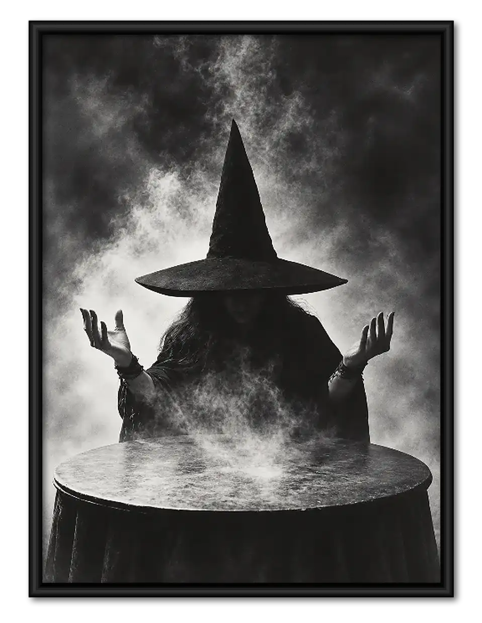 Witch Conjuring Smoke from Cauldron Wall Art 1
