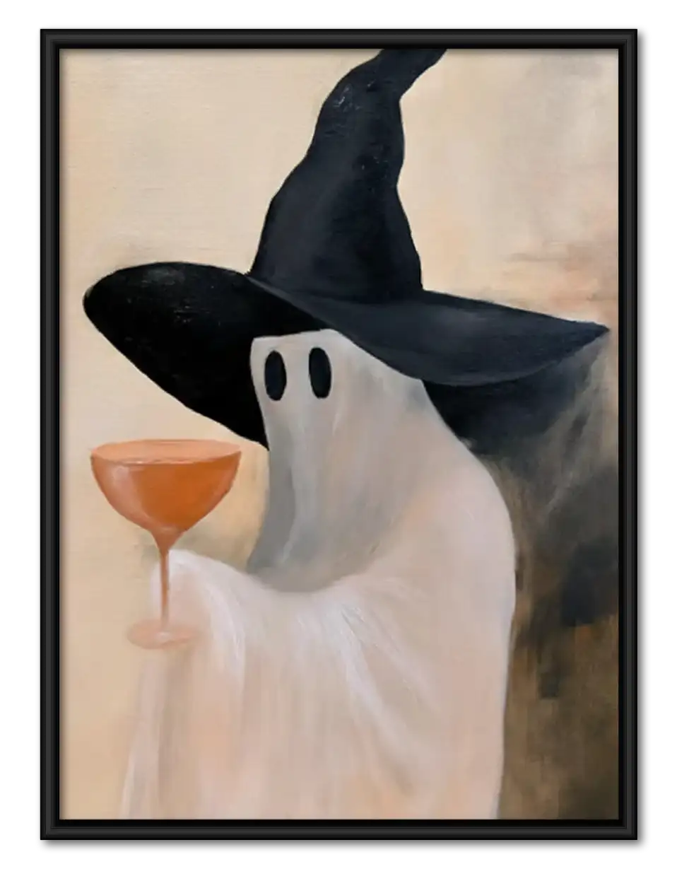 Witch Ghost with Martini Wall Art 1