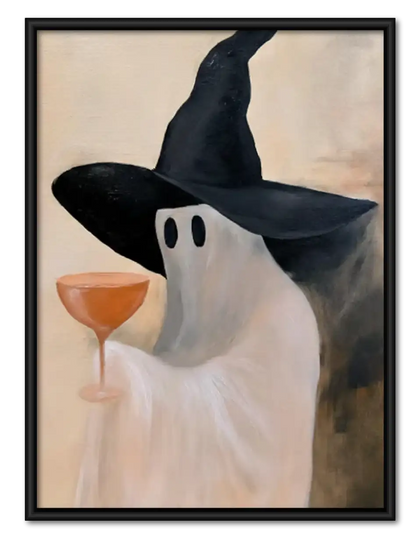 Witch Ghost with Martini Wall Art