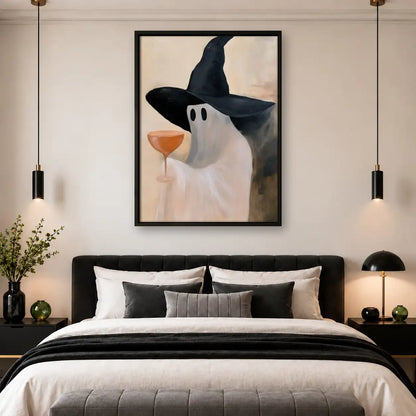 Witch Ghost with Martini Wall Art 4